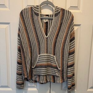 Billabong‎ Baja Striped Knit Hoodie Pullover Sweater Size Medium